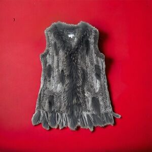 Genuine rabbit fur vest
